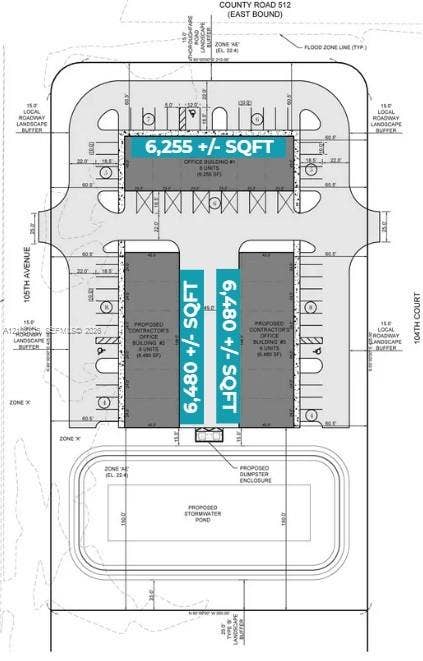 9470 105th Avenue, Vero Beach, Vero Beach, FL 32958 Site Plan. Illustrating the physical layout and square footage specifications for the property