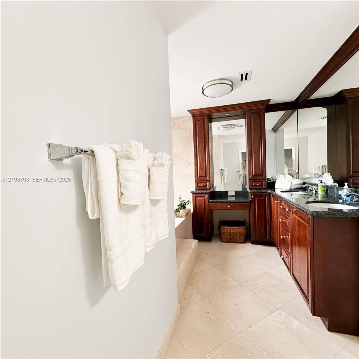Primary bathroom with dual vanity