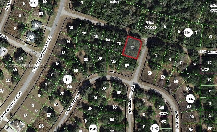 684 E Noah Lane, Citrus Springs, Citrus Springs, FL 34434 Tax Map. Aerial depiction of the property boundaries and land parcel identification
