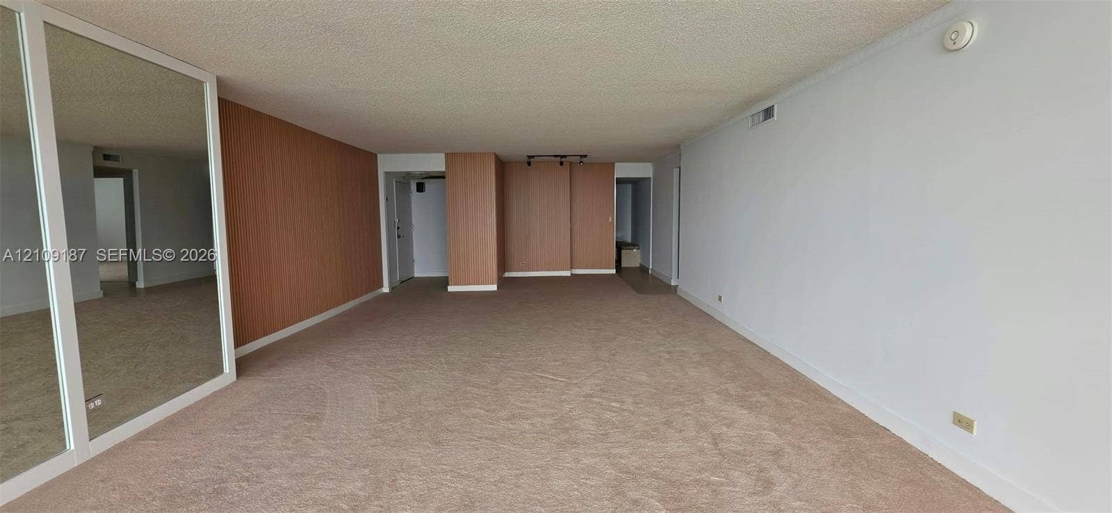 6039 Collins Avenue, #1625, Miami Beach, FL 33140 Panoramic floor-to-ceiling glass sliding doors and private balcony with glass-panel railing overlooking ocean direct front 180 view.