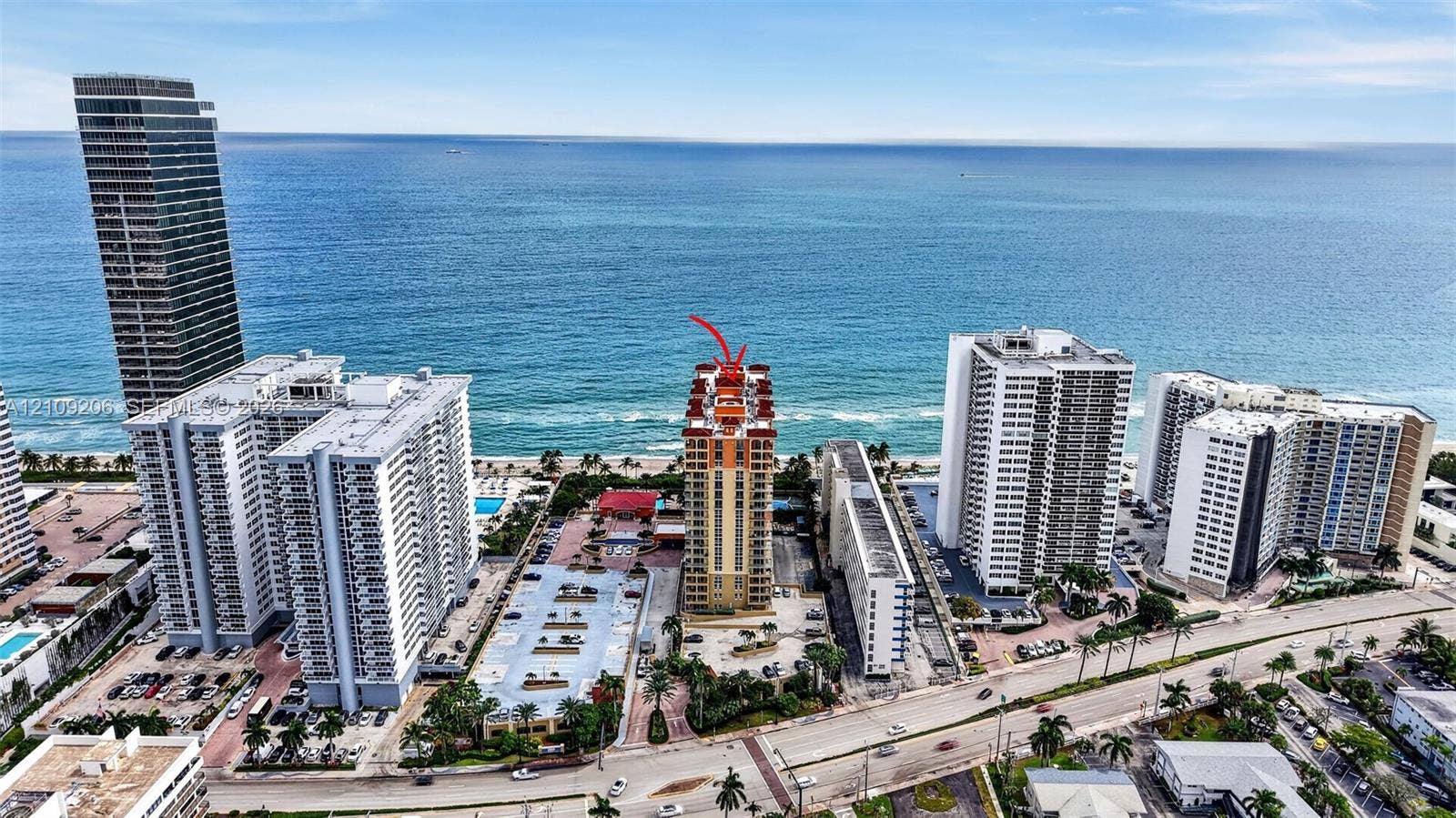 2080 S Ocean Drive, #112, Hallandale Beach, Hallandale Beach, FL 33009 High-rise coastal property featuring direct ocean proximity and a multi-level structure with an expansive footprint