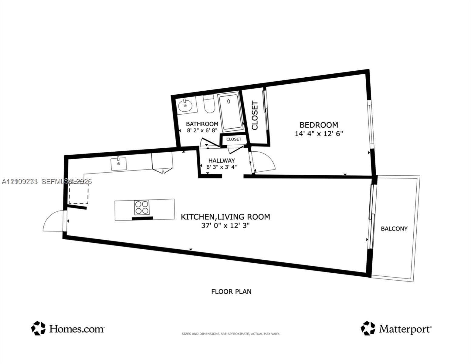 2500 Diana Drive, #216, Hallandale Beach, FL 33009 Floor plan