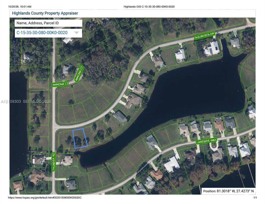 Property photo for 6324 Aquavista Drive, Sebring, FL