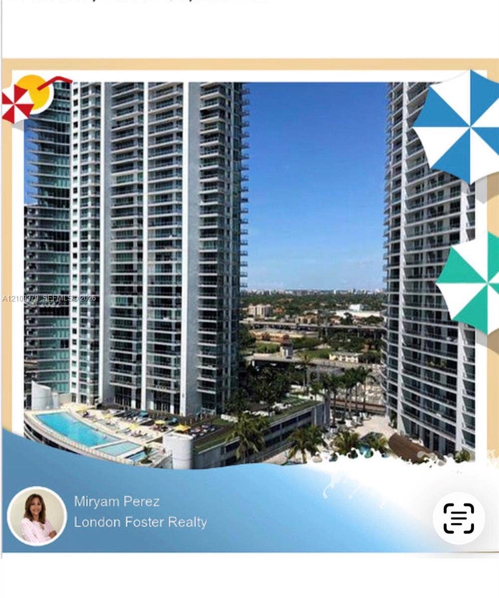 High-rise residential towers featuring glass-paneled balconies and a podium-level swimming pool