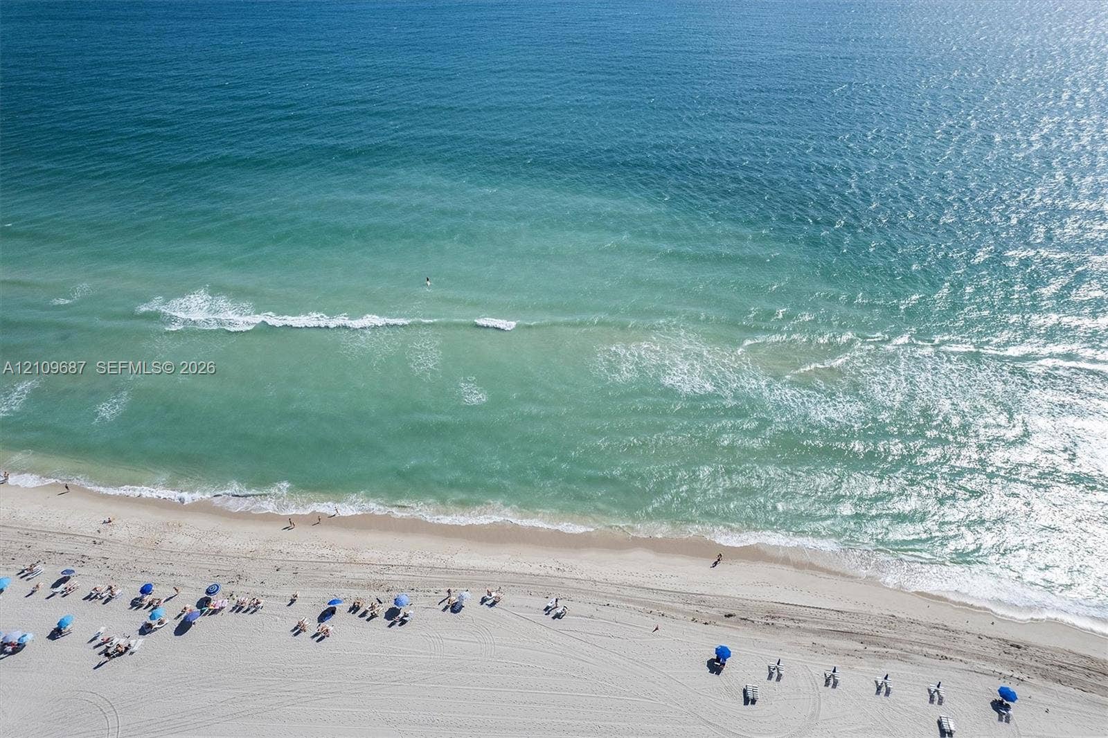 5555 Collins Avenue, #5C, Miami Beach, FL 33140 Direct beachfront access featuring expansive sandy coastline and open water