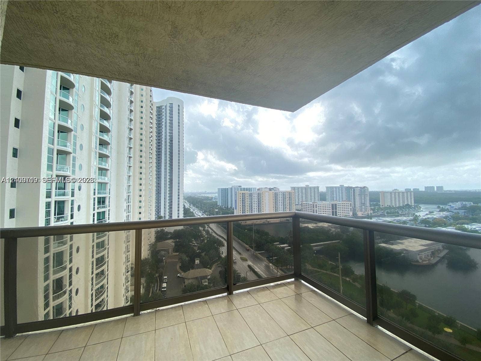 Covered balcony.
