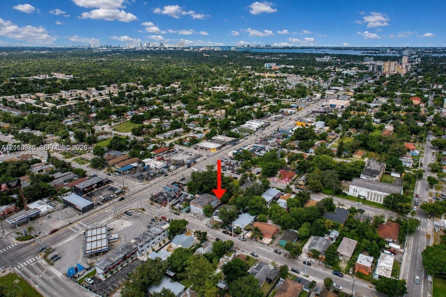 7815 NW 5th Court, #1, Miami, Miami, FL 33150 Aerial perspective of urban property location featuring extensive surrounding infrastructure and proximity to coastal water bodies
