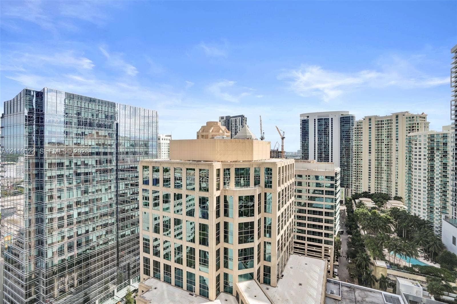333 Las Olas Way, #2708, Fort Lauderdale, FL 33301 Urban skyline featuring high-rise glass and concrete architecture