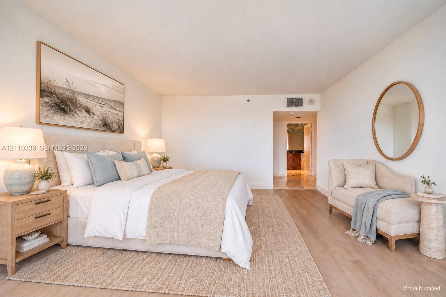 16445 Collins Avenue, #WS-7B, Sunny Isles Beach, Sunny Isles Beach, FL 33160 Light-filled interior featuring wide-plank wood-finish flooring and smooth finish walls