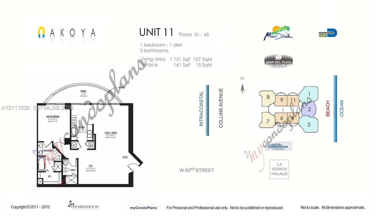 6365 Collins Avenue, #3811, Miami Beach, FL 33141 Floor plan