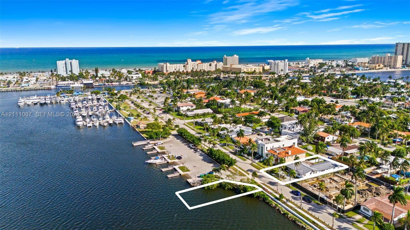 822 Polk Street, Hollywood, FL 33019 Waterfront property parcel featuring deep-water access, canal frontage, and proximity to the open ocean