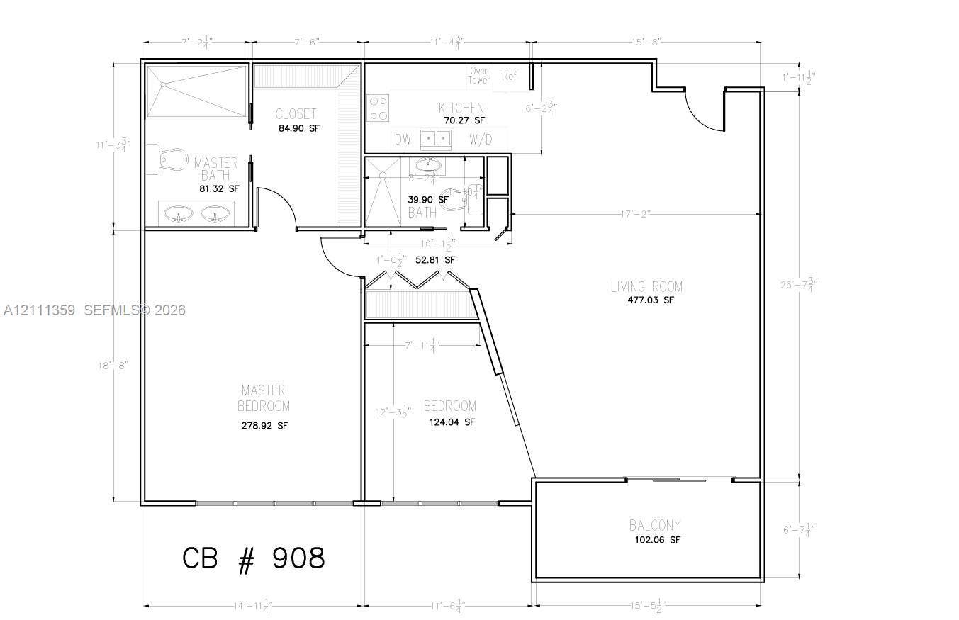 11 Island Avenue, #908, Miami Beach, Miami Beach, FL 33139 Floor plan