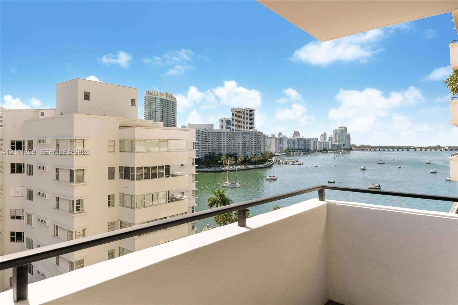 11 Island Avenue, #908, Miami Beach, Miami Beach, FL 33139 Private balcony featuring solid wall construction and a black metal railing