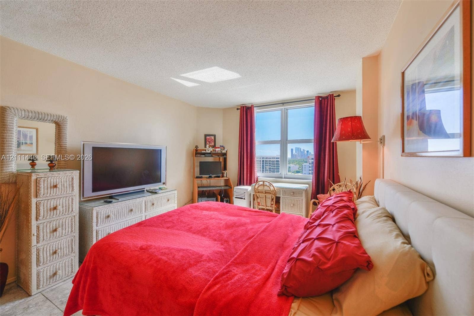 1965 S Ocean Drive, #15M, Hallandale Beach, Hallandale Beach, FL 33009 Room with multi-pane window, neutral wall paint, and tile flooring