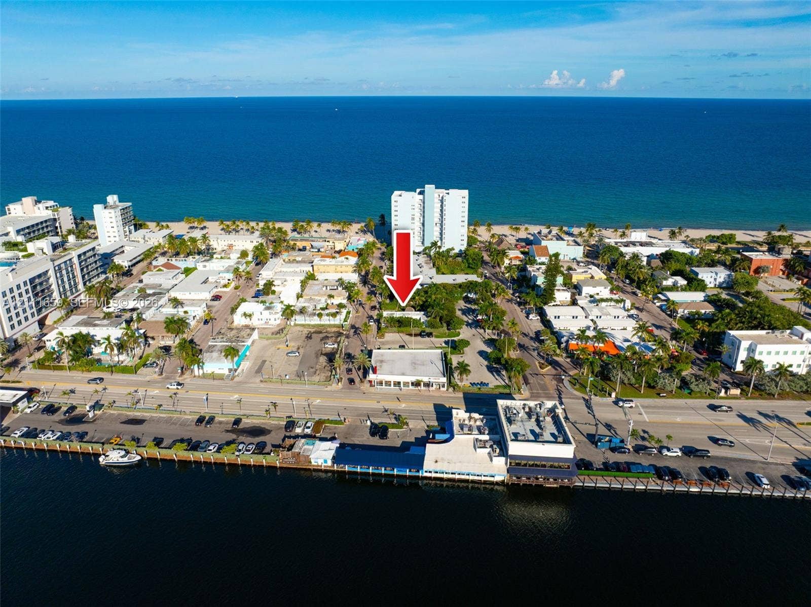 338 Taylor Street, #2, Hollywood, Hollywood, FL 33019 Aerial coastal perspective featuring proximity to the shoreline and waterfront access
