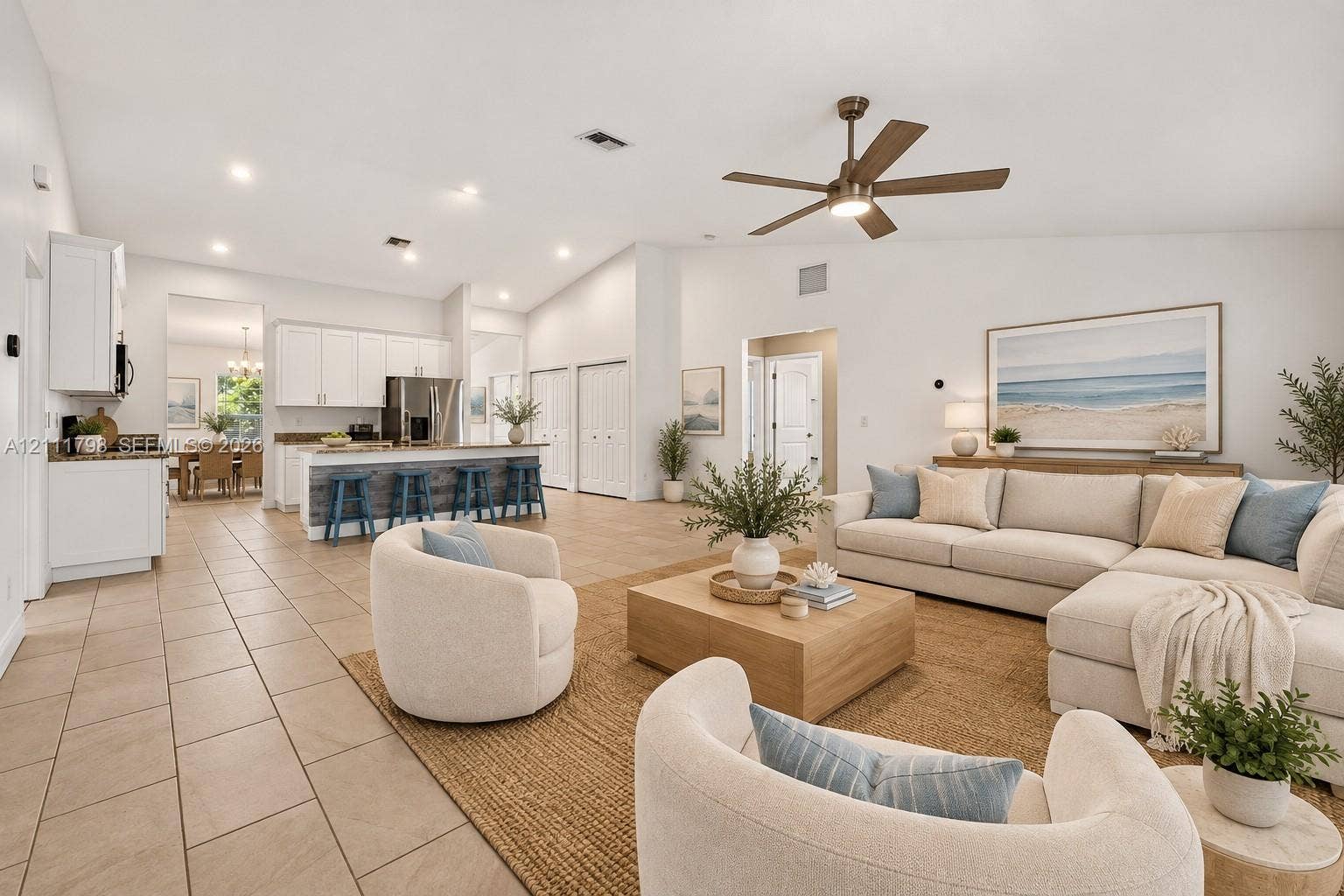 Property is virtually staged with furniture.
