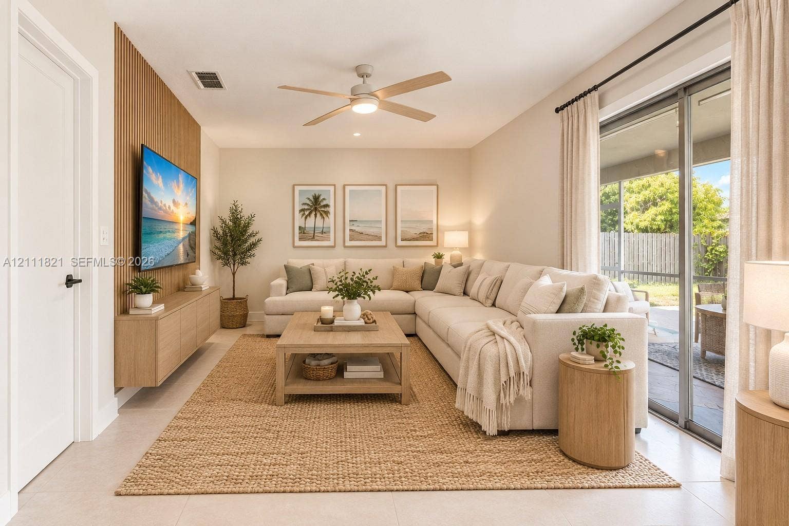 Living space virtually staged