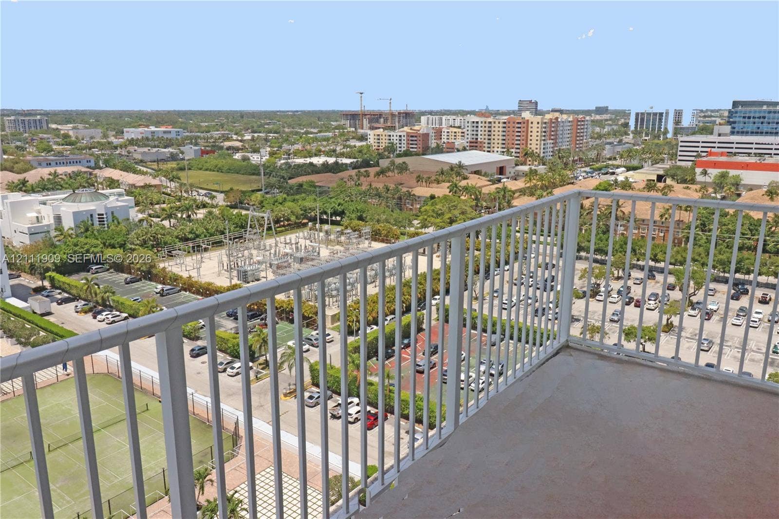 2851 NE 183rd Street, #1708E, Aventura, FL 33160 Private balcony featuring white metal railings and concrete flooring