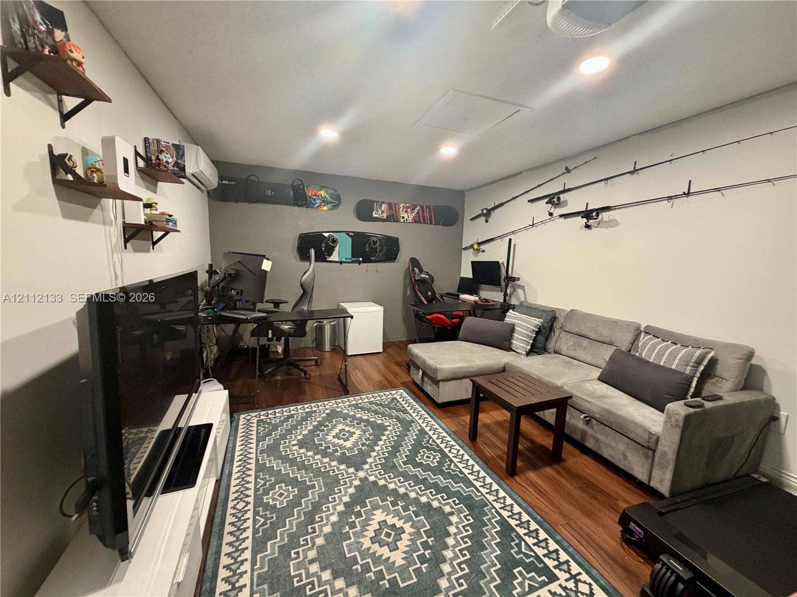 407 Bonnie Brae Way, #22, Hollywood, Hollywood, FL 33021 Interior room featuring wood-finish flooring, recessed lighting, and wall-mounted shelving units
