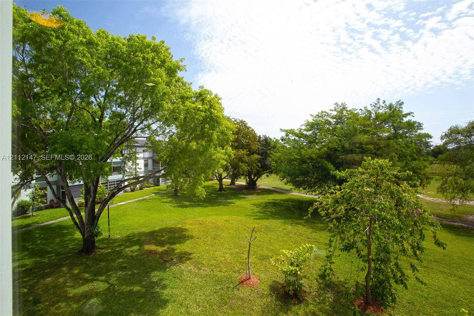 8331 Sands Point Boulevard, #C308, Tamarac, FL 33321 Expansive lawn featuring mature trees and paved walkway