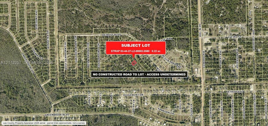 Property photo for 0 Access Undetermined, Alva, FL