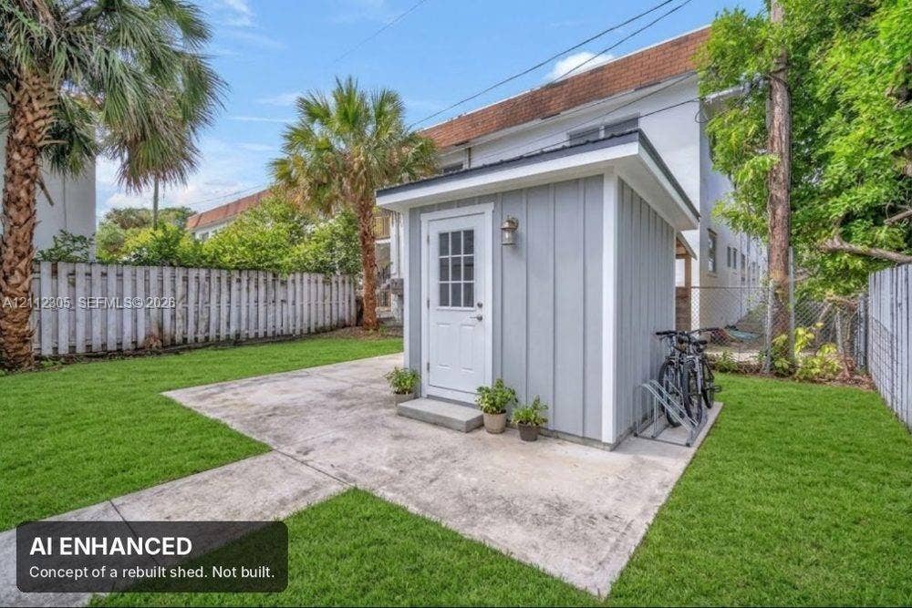 1008 N 18th Court, Hollywood, FL 33020 AI concept of a rebuilt shed. Not built. The unaltered original is the previous photo.