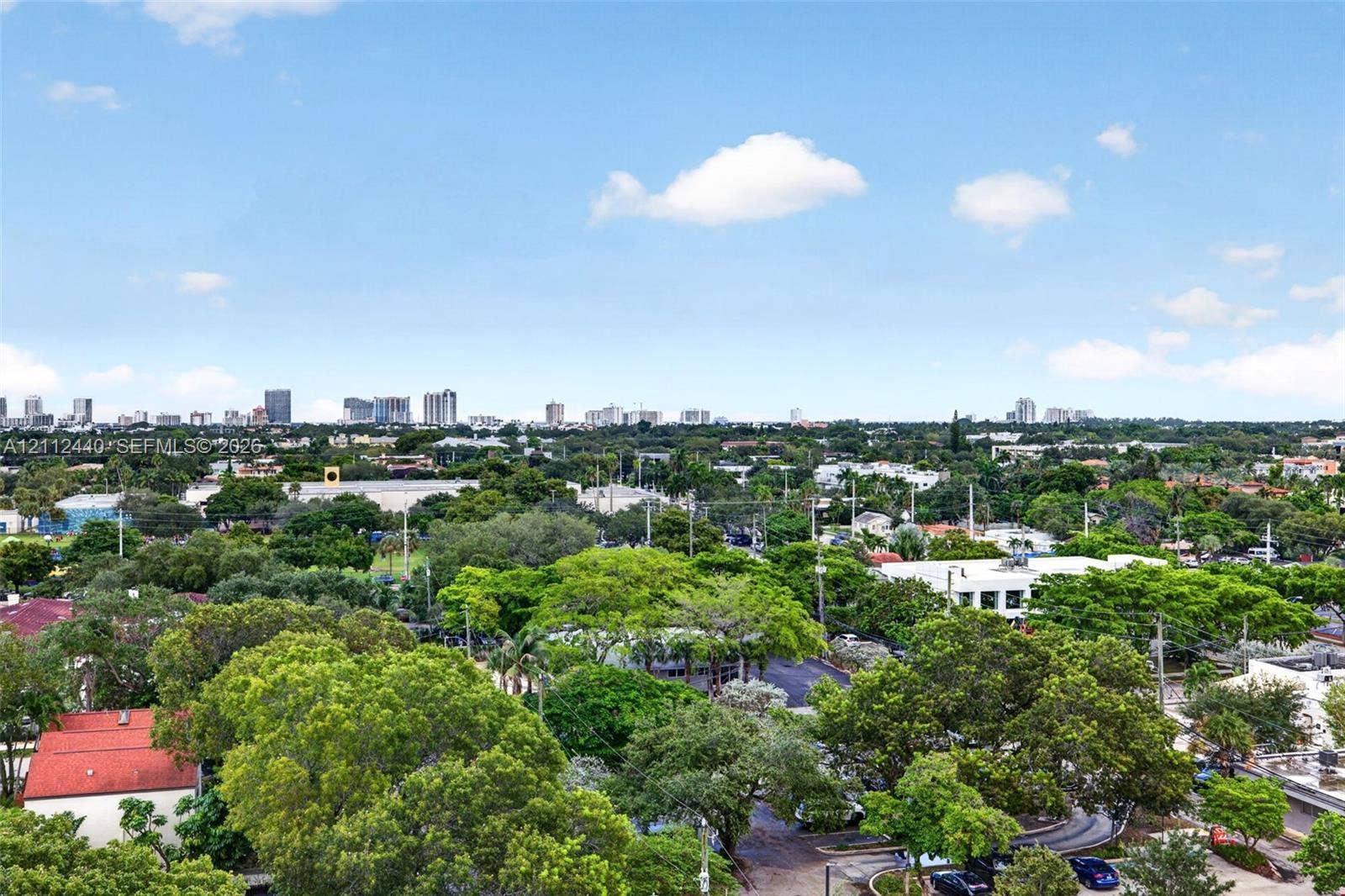 110 N Federal Highway, #914, Fort Lauderdale, FL 33301 Elevated perspective showcasing a sprawling landscape of mature canopy trees and distant metropolitan skyline