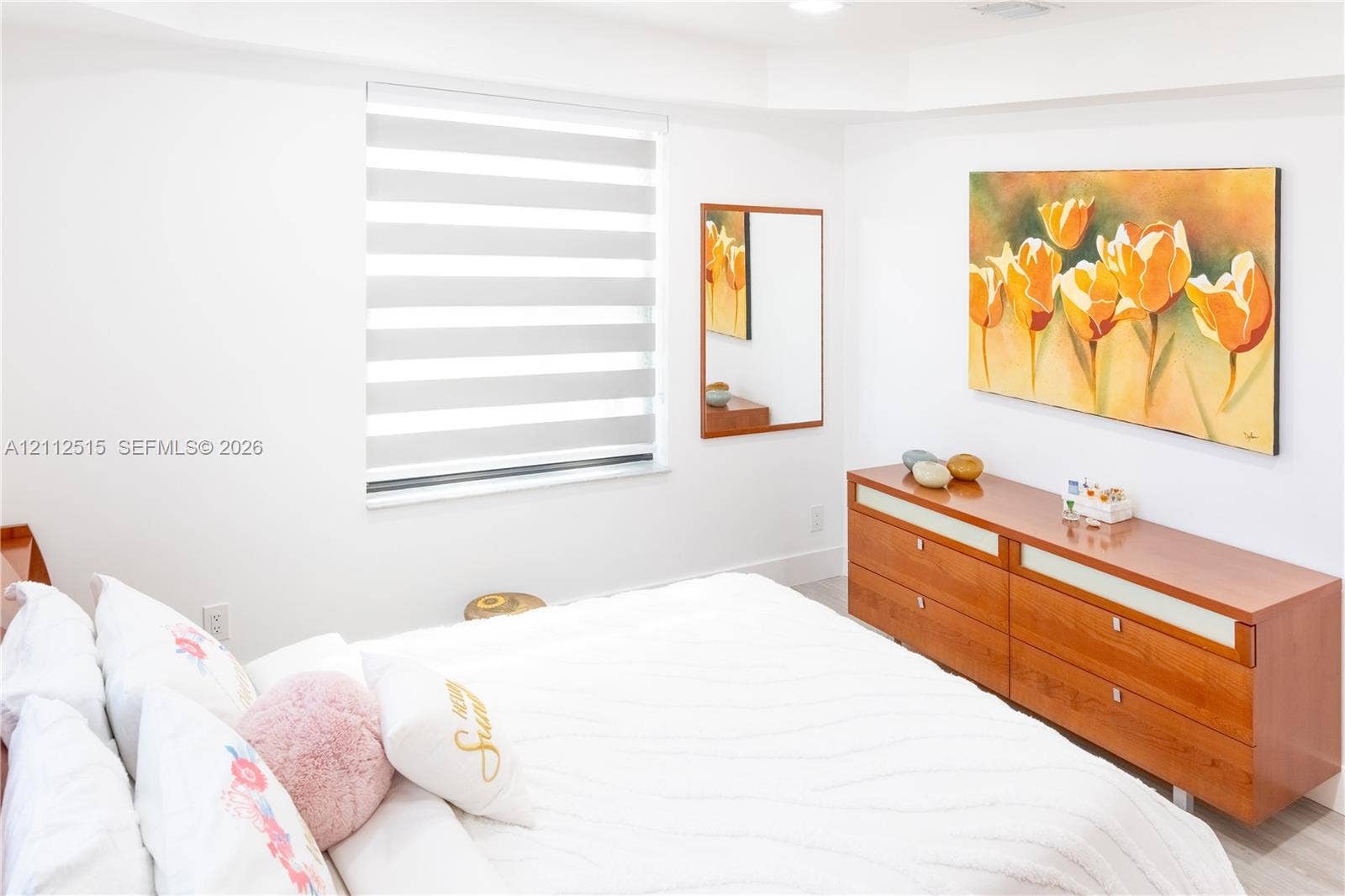 Hallandale Beach, FL 33009 Bright room featuring recessed lighting and dual-layered cellular roller shades
