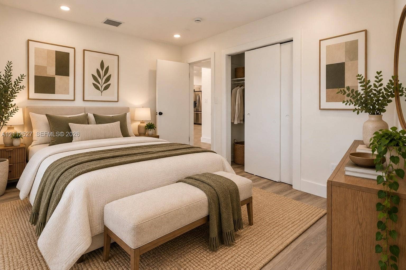 2517 Polk Street, Hollywood, Hollywood, FL 33020 Wood-finish flooring, recessed lighting, and sliding closet doors
