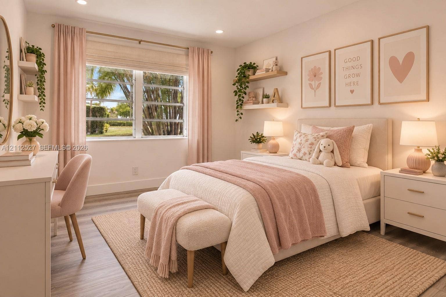 2517 Polk Street, Hollywood, Hollywood, FL 33020 Wood-finish flooring, dual-pane windows, recessed lighting, and floating wall-mounted shelving