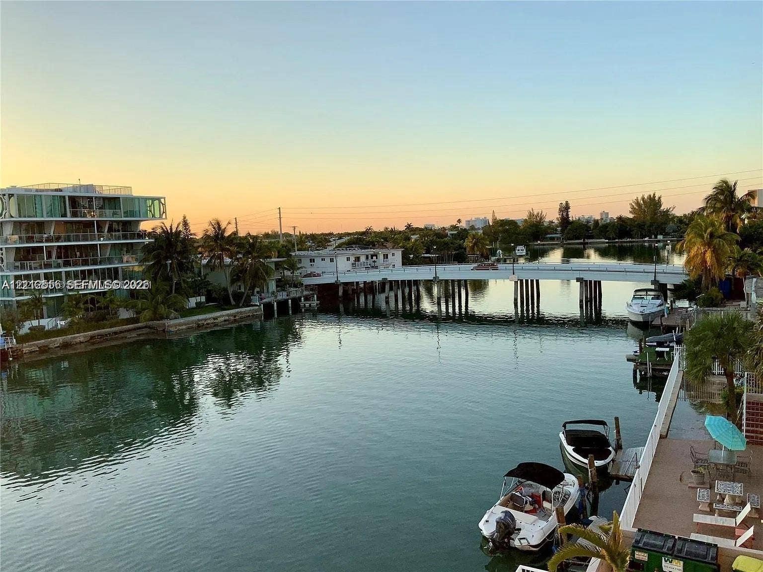 8400 Byron Avenue, #4E, Miami Beach, Miami Beach, FL 33141 Waterfront location featuring a private boat slip, dock infrastructure, and direct water access
