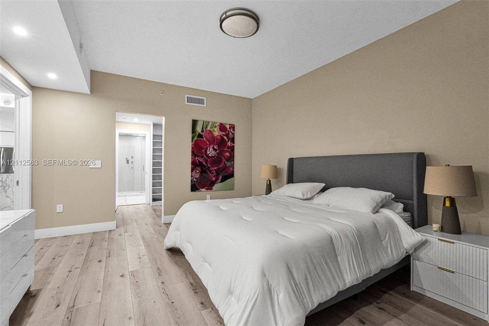 3330 NE 190th Street, #2016, Aventura, FL 33180 Wood-finish flooring, neutral wall tones, and integrated overhead lighting