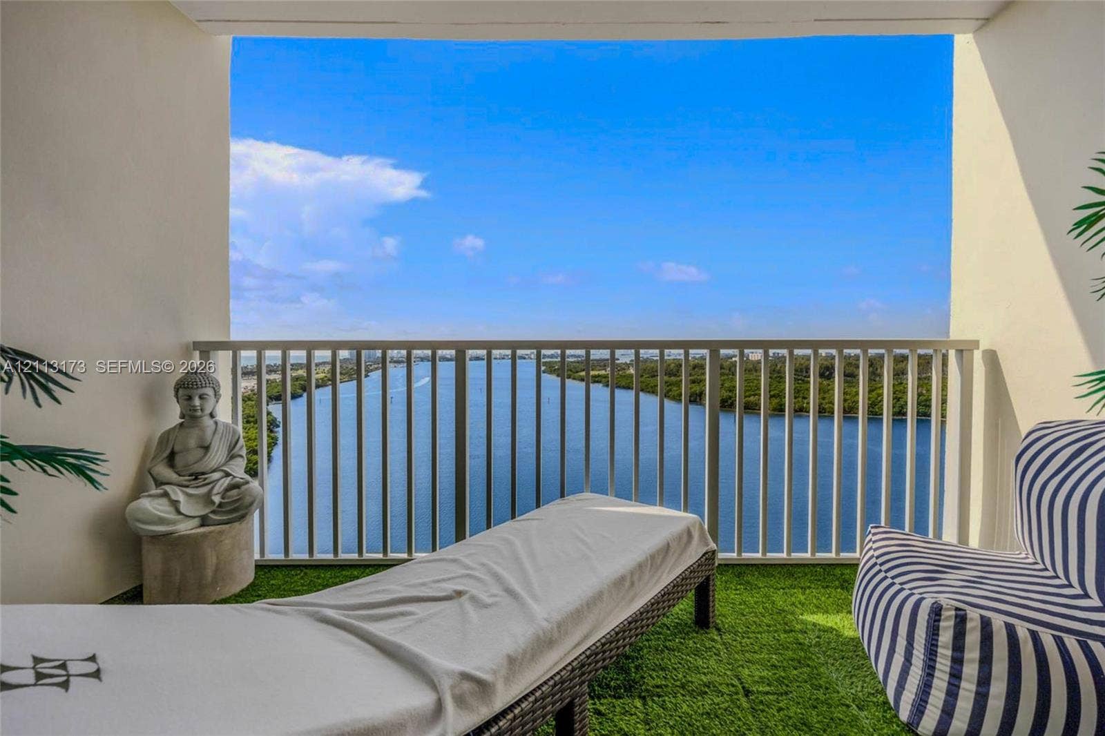 300 Bayview Drive, #1614, Sunny Isles Beach, FL 33160 Private balcony featuring a metal railing and water scenery