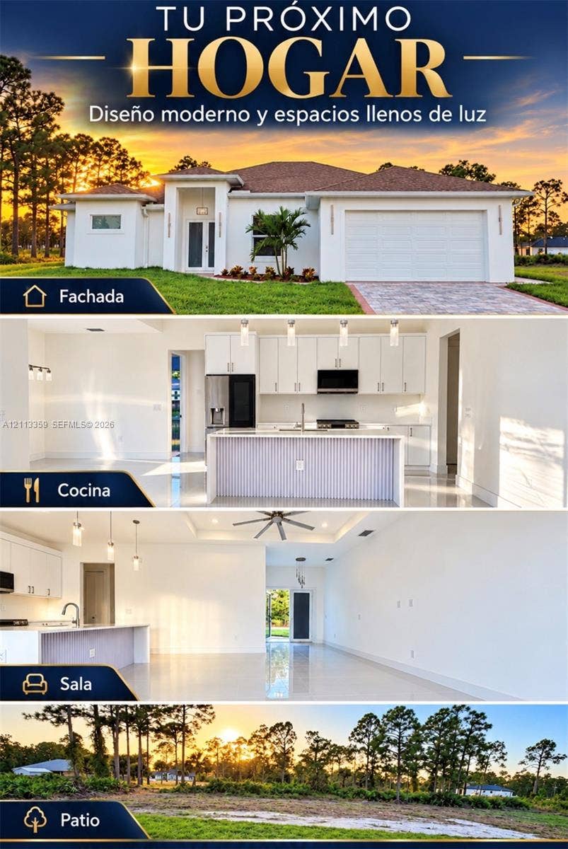 Real Estate Marketing Material. Photographic overview of the exterior and interior of the property