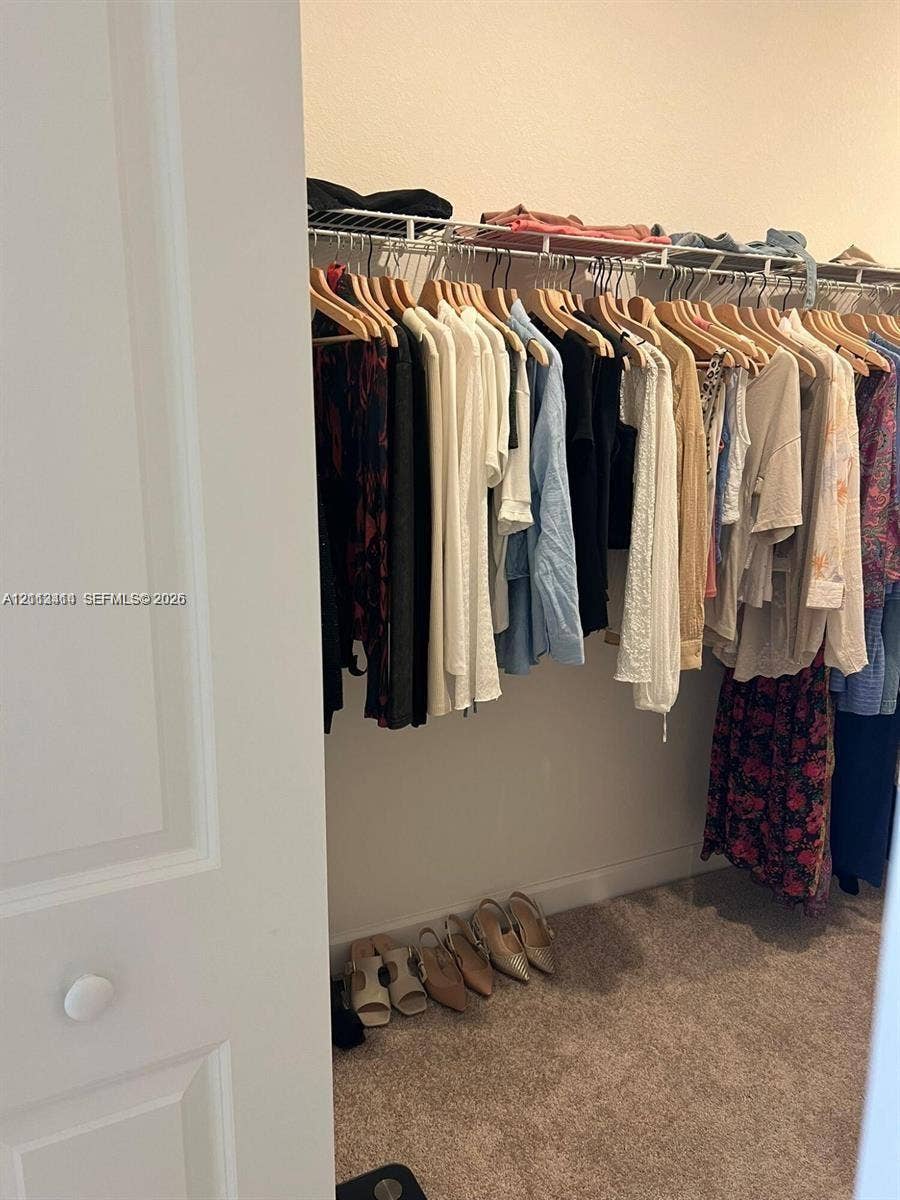 3024 Green Palm Court, #5838, Dania, Dania Beach, FL 33312 Reach-in closet featuring wire shelving and wall-to-wall carpeting