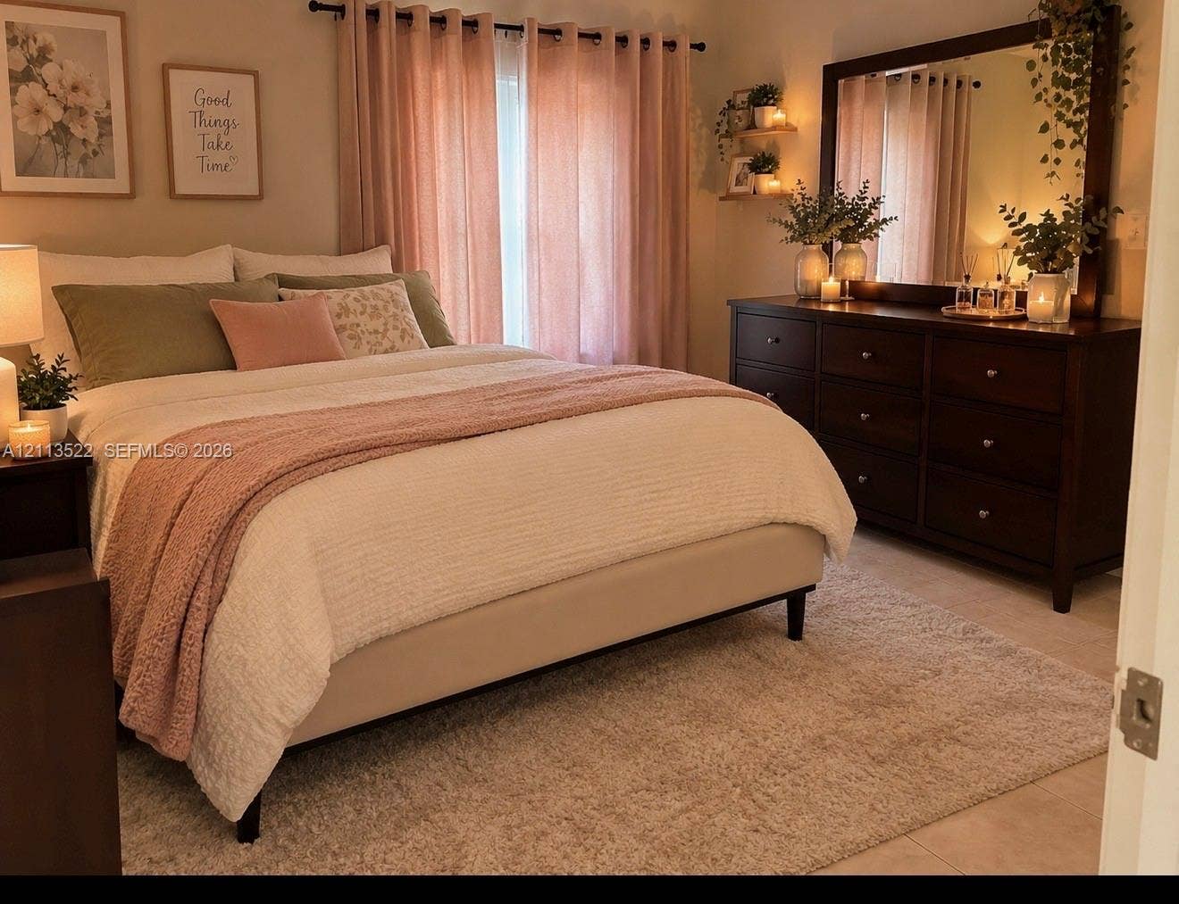 405 S Pine Island Road, #105D, Plantation, Plantation, FL 33324 Neutral-toned interior space featuring light-colored tile flooring and wall-mounted wooden corner shelving