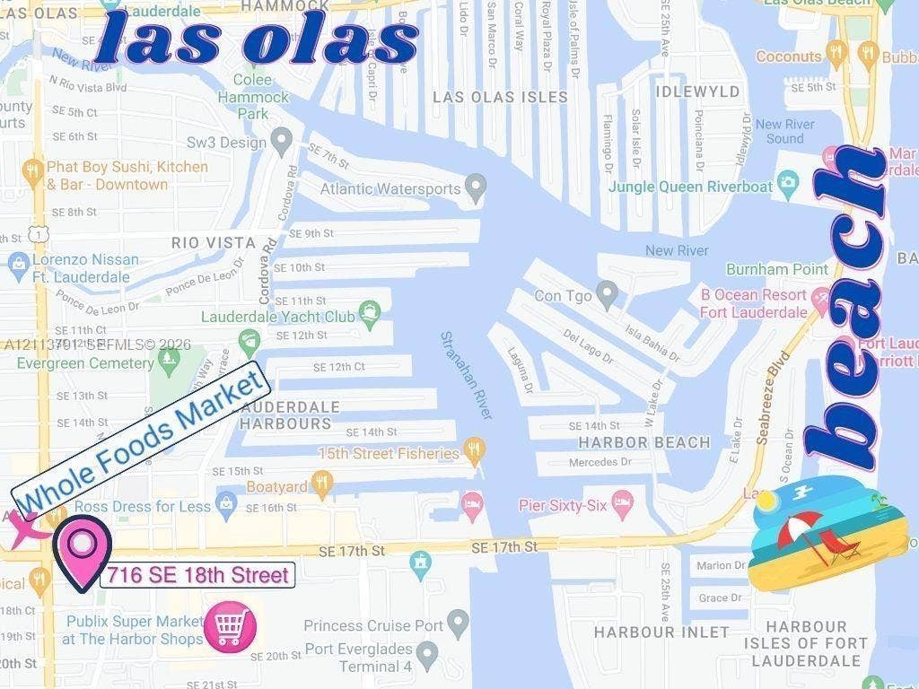 716 SE 18th Street, #1, Fort Lauderdale, Fort Lauderdale, FL 33316 Location Map. Indicating the geographic coordinates of the property