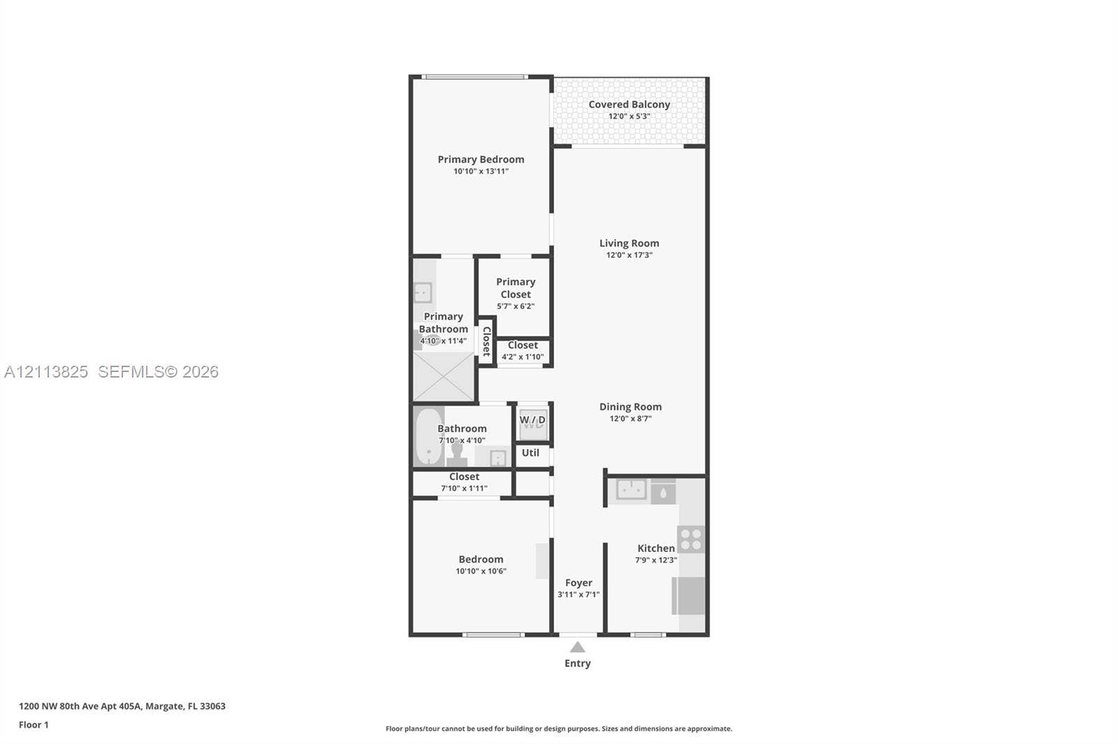 1200 NW 80th Avenue, #405A, Margate, FL 33063 Floor plan