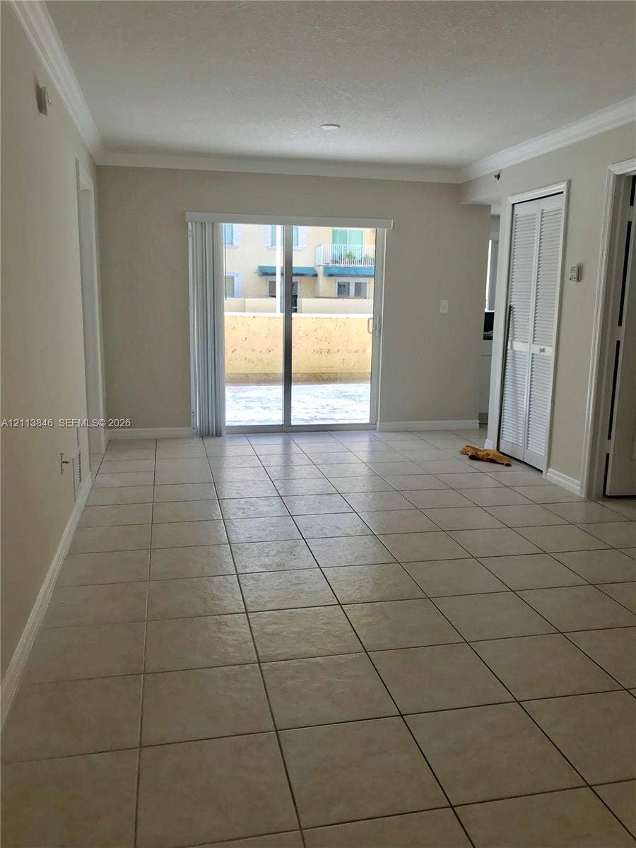 Living Area with view of patio