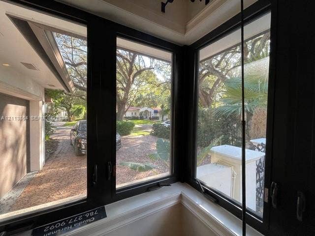721 Tibidabo Avenue, #0, Coral Gables, Coral Gables, FL 33143 Multi-pane corner windows with black frames and exterior scenery
