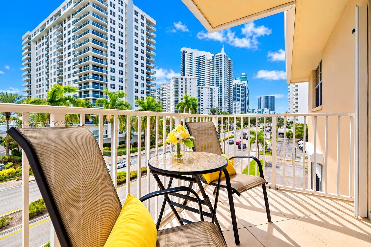 2710 S Ocean Drive, #401, Hollywood, FL 33019 Private balcony featuring tile flooring and a white vertical railing