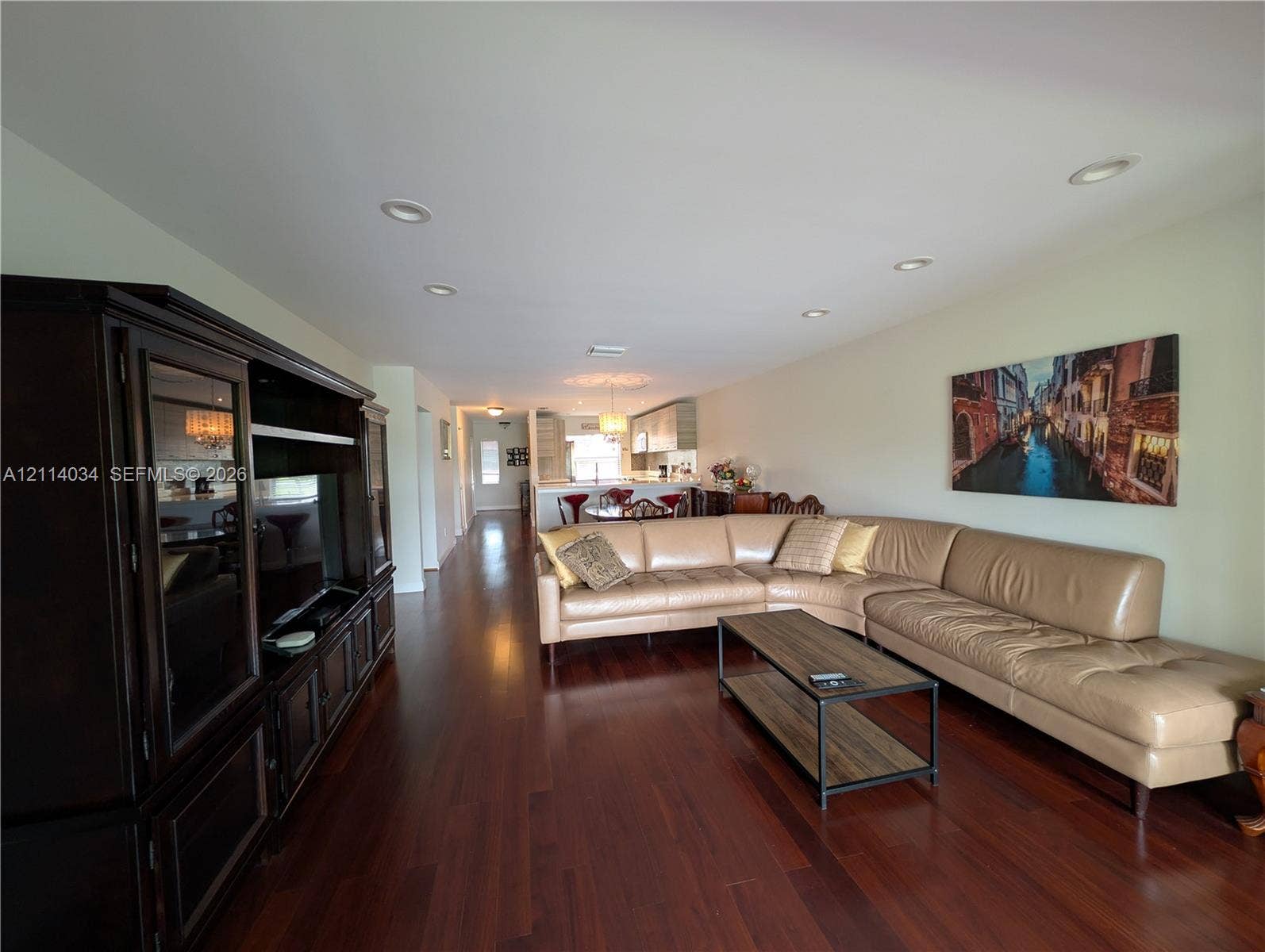 8460 Casa Del Lago, #H, Boca Raton, Boca Raton, FL 33433 Open interior featuring wood-finish flooring, recessed lighting, and a built-in cabinetry unit