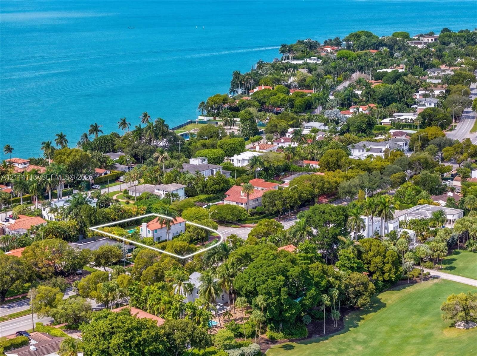 5386 Alton Road, Miami Beach, FL 33140 Aerial perspective of the neighborhood. Property is on the same block than North Bay Road