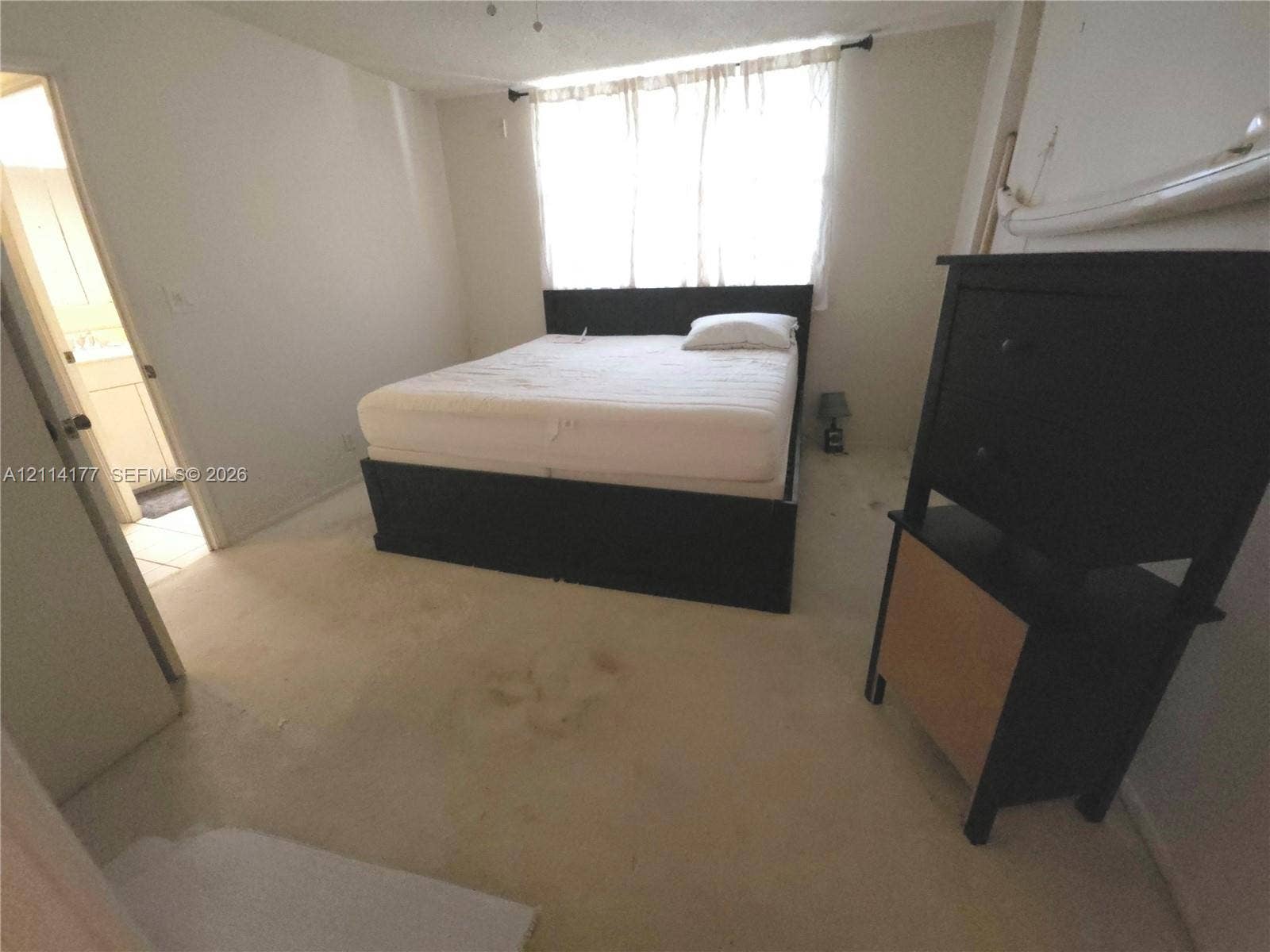 1731 SE 15th Street, #403, Fort Lauderdale, FL 33316 Neutral wall finishes, carpeting, and a window with hardware for window treatments