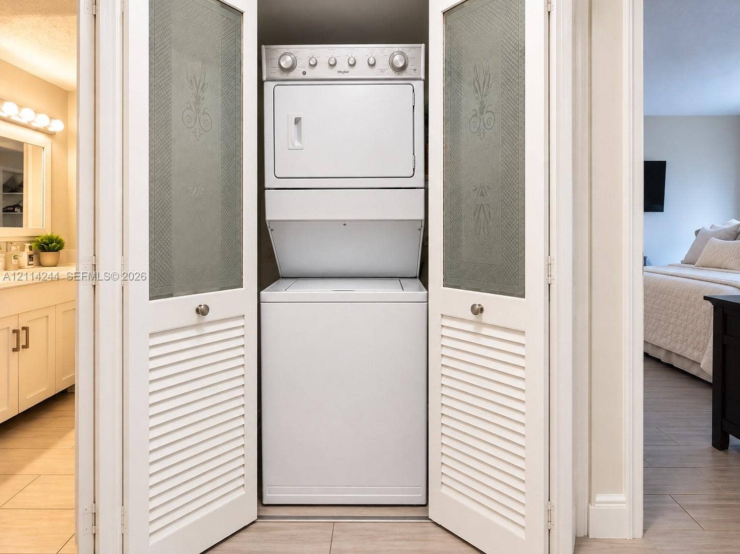 15888 SW 95th Avenue, #307, Miami, Miami, FL 33157 Stacked white laundry center.
