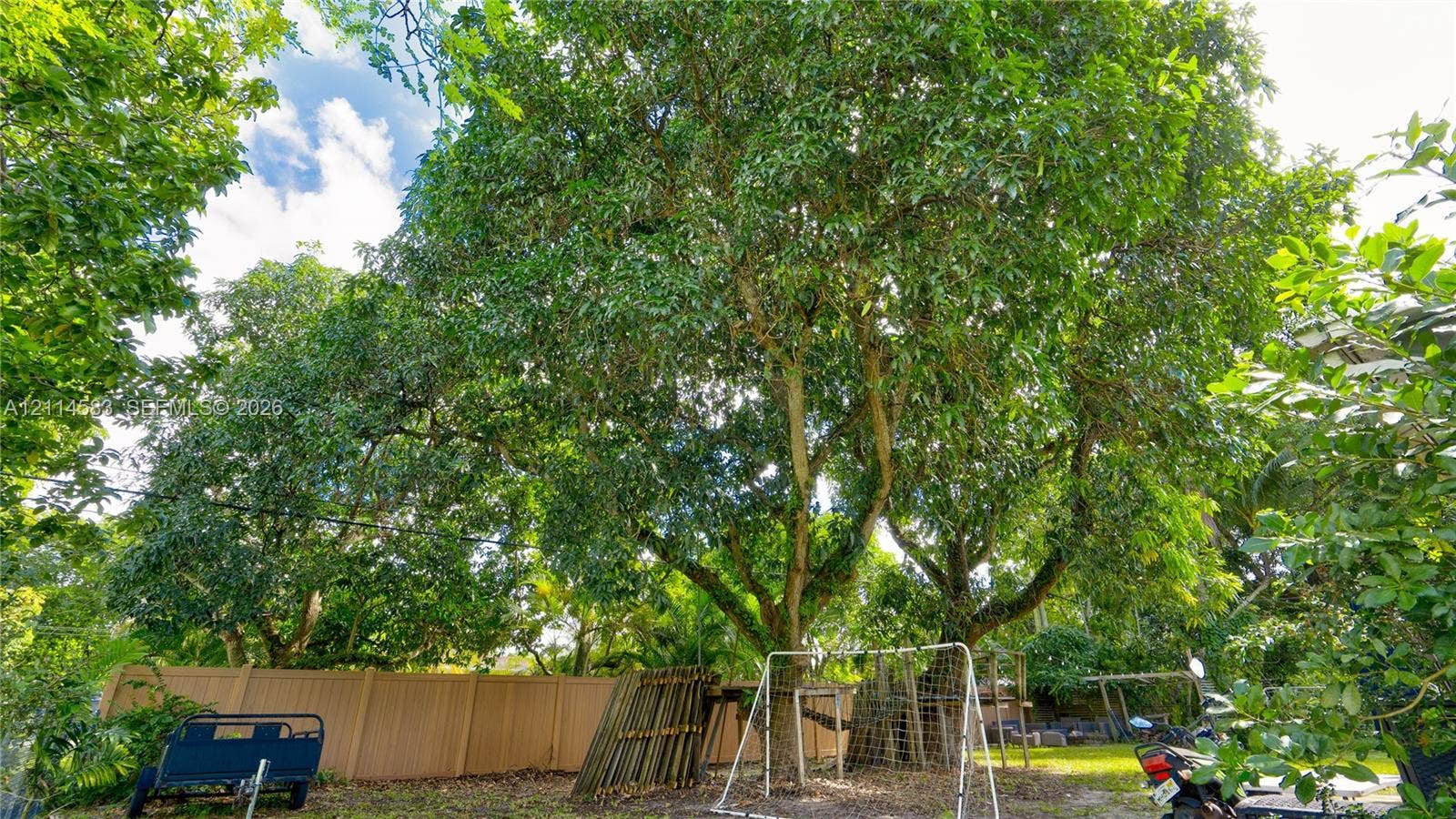 13301 NW Miami Court, Miami, FL 33168 Private outdoor space featuring mature trees and a solid wood-tone privacy fence
