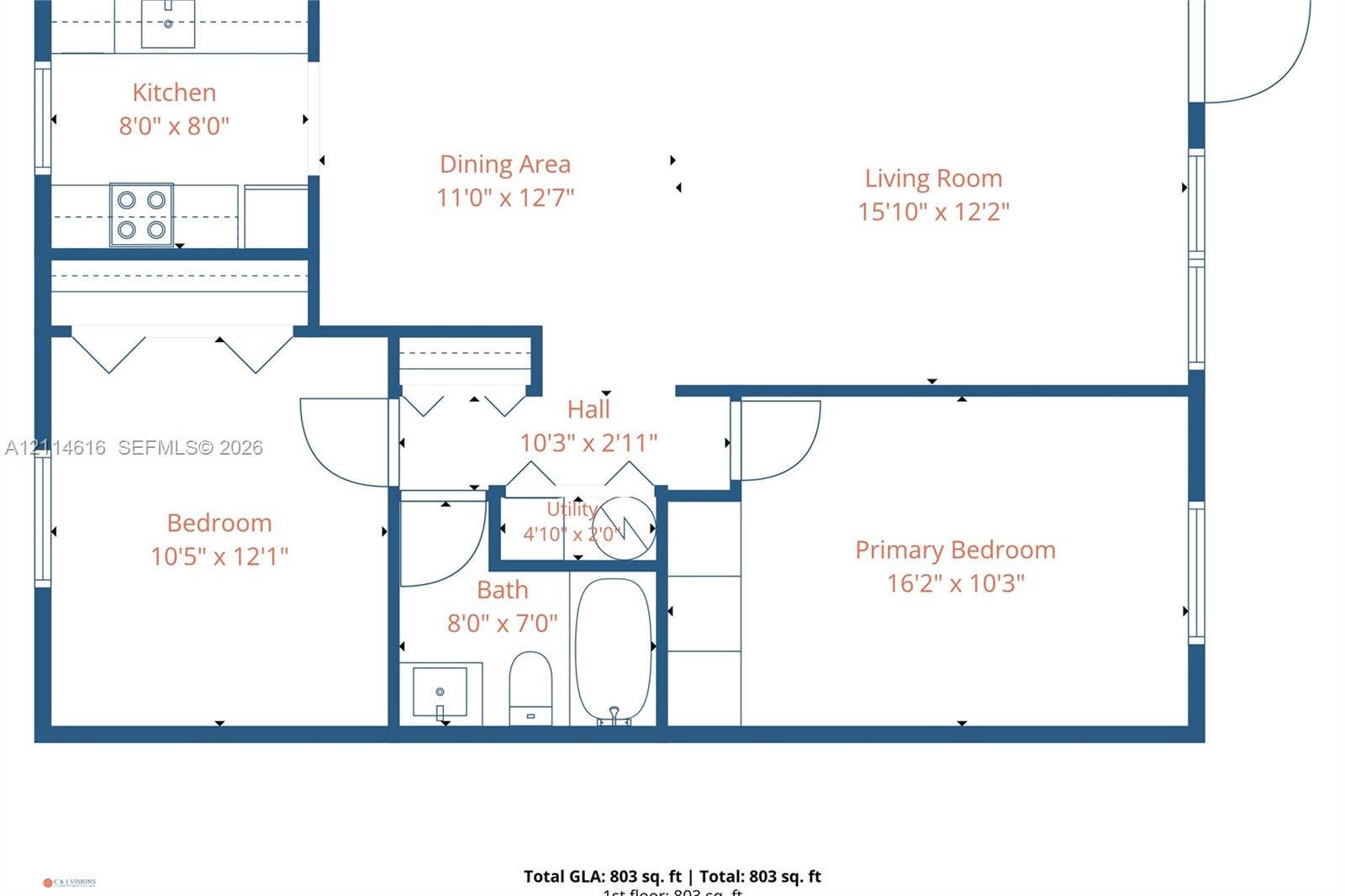 2607 NE 8th Avenue, #35, Wilton Manors, FL 33334 Floor plan