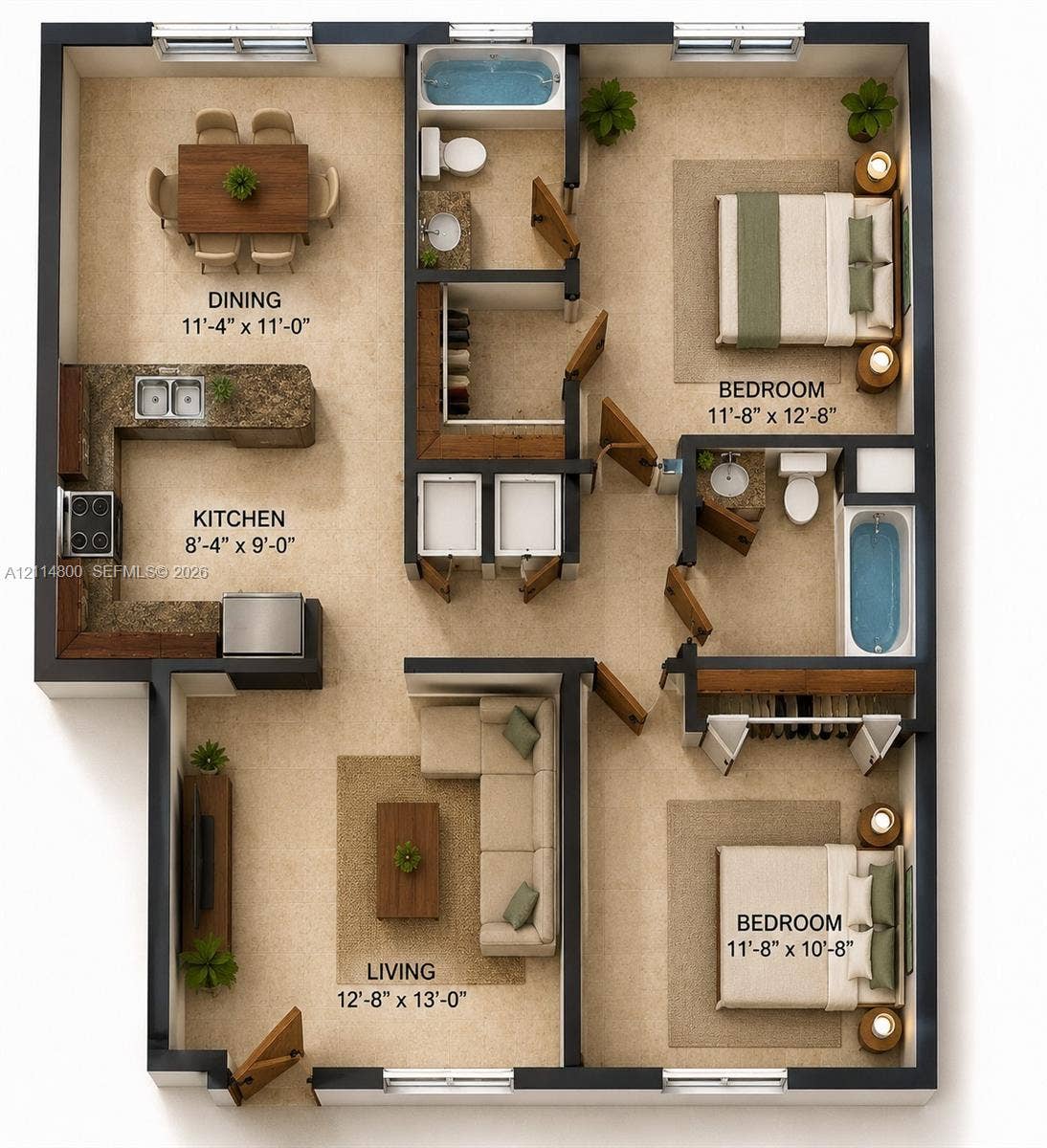 18130 NW 59th Avenue, #201, Hialeah, Hialeah, FL 33015 Floor plan