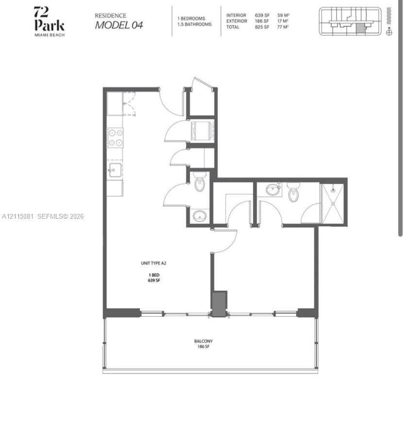 580 72nd Street, #1104, Miami Beach, FL 33141 Floor plan