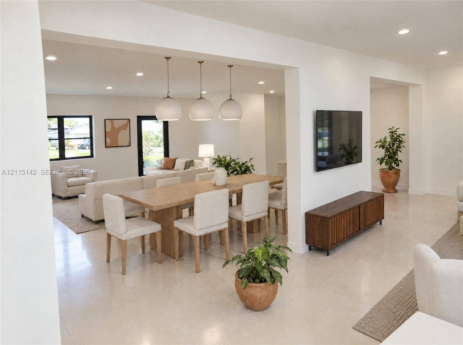 5940 SW 18th Street, Plantation, FL 33317 VIRTUAL RENDERING, NOT AN ACTUAL PHOTO. HOME IS UNDER CONSTRUCTION. Dining area shown as proposed per permitted plans; final construction, finishes, landscaping and furnishings may differ. Buyer to verify with developer.